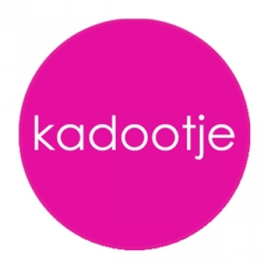 ronde kado sticker kadootje pink